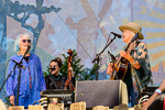 Laurie Lewis with Alice Gerrard and Della Mae at Hardly Strictly Bluegrass 2025 in San Francisco on October 4, 2025