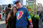 Creston, at the Bob Weir Celebration, with the artist who created his shirt.