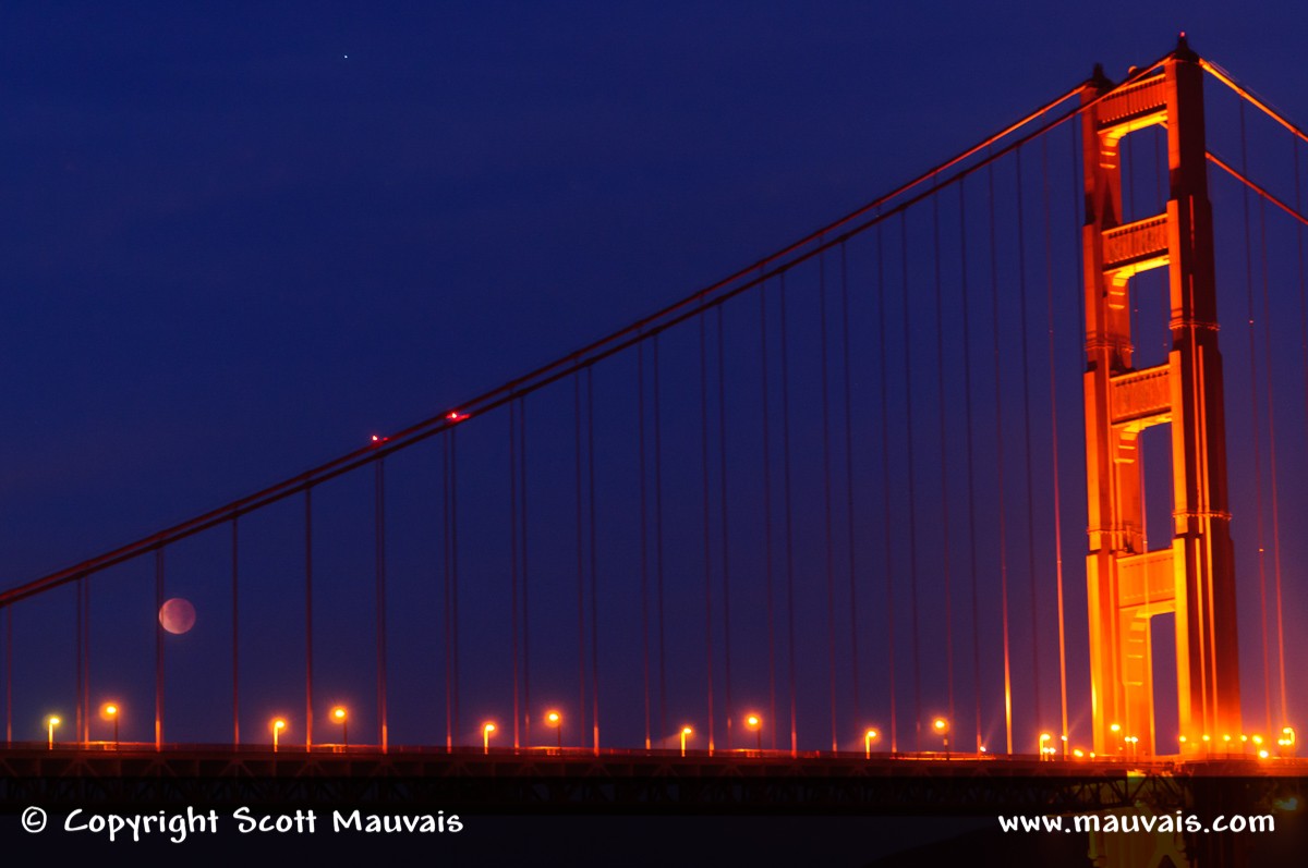Lunar Eclise and Golden Gate Bridge