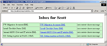 Figure 1: Simple Inbox Built with WebDAV.